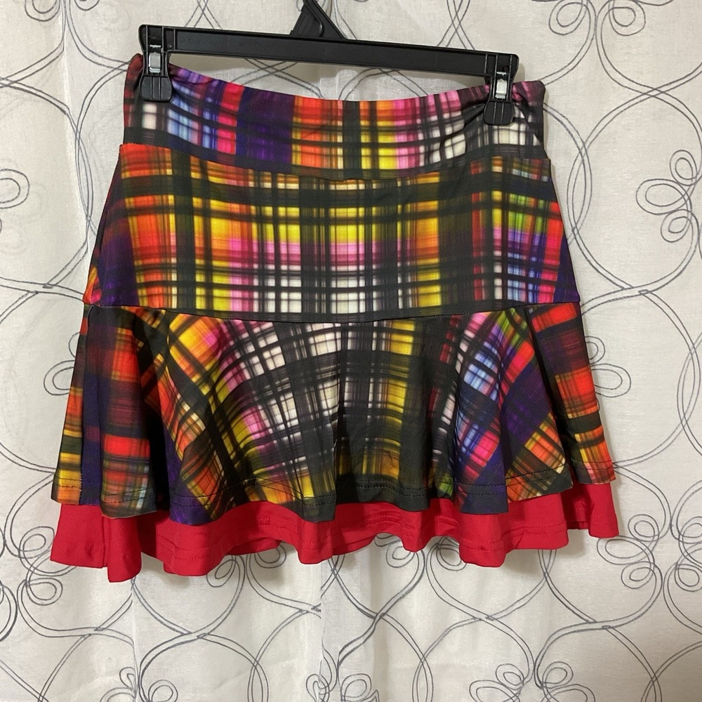 Xrs3Chic Women's Colorful Plaid-Golf, Tennis, Pickle Ball-Skort Pockets Size XL